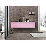 Madia sospesa 2 cestoni e 2 cassetti, finitura Pink e Antracite