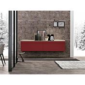 Madia sospesa 2 cestoni e 2 cassetti, finitura Bordeux e Canapa