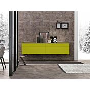 Madia sospesa 2 cestoni e 2 cassetti, finitura Verde muschio e Oliva