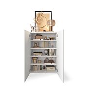 Madia alta con dettagli a specchio finitura Bianco lucido