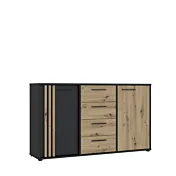 madia 4 cassetti nera