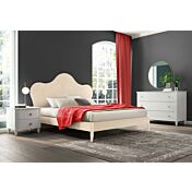 Letto matrimoniale Vittoria king size con testata retrofinita in finitura Magnolia