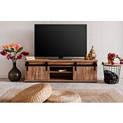 Porta Tv Tromso con 2 ante e un vano in finitura Rovere anticato