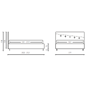Letto matrimoniale Menkar con contenitore in finitura tortora e beige