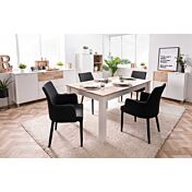 Tavolo Kilsbo con allungo in finitura Bianco opaco e Legno vecchio