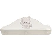 Culla Mr.Bear bianca e choco con ruote, decori con orsetti