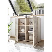 Sala completa di tavolo, 1 madia con 4 cassetti e 1 madia 2 ante in rovere serigrafato