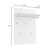 Appendiabiti da ingresso colore Bianco laccato lucido e Castagno, Made in Italy