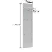 Appendiabiti moderno, finitura Grigio lucido, Made in Italy