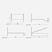 Letto matrimoniale, finitura Grigio Polvere, struttura in ferro