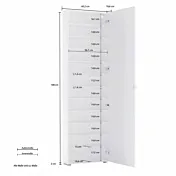 misure Armadio multiuso un'anta finitura Bianco lucido 