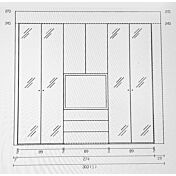 Armadio moderno scontato, con ante vetro Bronzo 