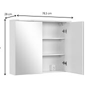 Moderno Mobile da bagno finitura Bianco lucido con specchio