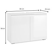 Mobile da bagno a 2 ante L.80 Bianco lucido