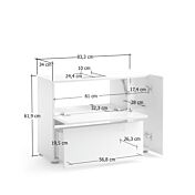 Mobile da bagno basso con 1 cassetto e 2 ante, Bianco lucido