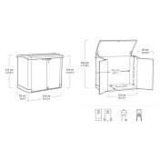 Porta attrezzi da esterno, Salice Arc, capacità 1200L