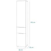 Colonna multiuso 2 ante + 1 cassetto, Bianco Laccato e top Grigio Cemento