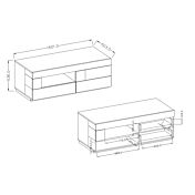 Porta TV  moderno L.160 con 1 anta ribalta e 2 cassetti