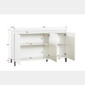 Madia a 3 ante, colore Bianco lucido aperta