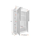Credenza Moderna Effetto marmo, Madia di Design, 4 ante Alta, Made in Italy