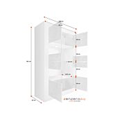 Vetrina doppia colonna "Beta" laccato Bianco Lucido 4 ante - 102x162 cm
