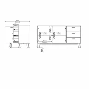 Madia spaziosa in finitura Bianco e Rovere in saldo