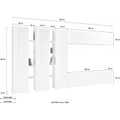 Conveniente Parete attrezzata L.340 cm, finitura Antracite lucido, Made in Italy