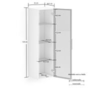 misure Pensile verticale appeso, finitura Bianco