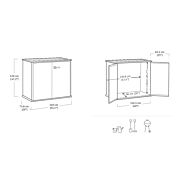 Baule da esterno Quercia, porta attrezzi per giardino, capacità 1000L