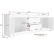 Mobile porta tv design moderno, 2 ante e 2 cassetti, Nero e Pero