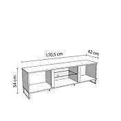 misure Offerte Black friday Porta TV moderno, colore Nero