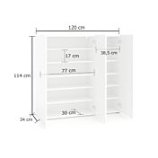 misure Scarpiera 3 ante finitura Antracite Lucido, Made in Italy