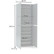 misure scarpiera alta 4 ante grigio lucido 