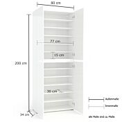 misure scarpiera antracite 4 ante