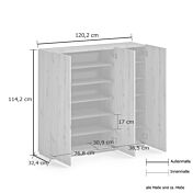 interno Scarpiera salvaspazio a 3 ante con 10 ripiani, finitura Rovere Artisan