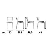 misure Sedia moderna in polipropilene, finitura Tortora