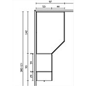 Cabina per camerette, finitura Grigio seta e Bianco altea