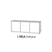 Credenza Moderna, Madia di Design, 3 ante, Teak e Calce