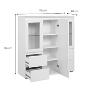 Misure Vetrina bassa 3 ante e 4 cassetti