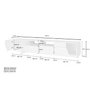 Conveniente Porta TV moderno Bianco lucido e Pero, Made in Italy