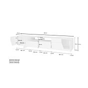 Innovativo Porta TV moderno Bianco lucido, Made in Italy