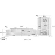 Conveniente Soggiorno elegante con vetrina e porta tv in finitura Bianca