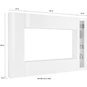 Parete attrezzata in finitura antracite lucido con vetrina