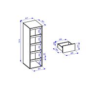 Settimino salvaspazio a 5 cassetti finitura Bianco opaco