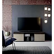 Porta tv, Madia, 3 vani e 2 ante Argilla e Legno Bruciato