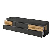 Pratico Porta TV L.206 grigio cemento e bianco lucido