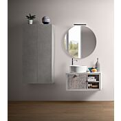 Mobiletto da bagno moderno con un cassetto in Cemento Grigio Cielo, Niagara 5