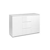 Madia salvaspazio 2 ante e 3 cassetti finitura Bianco lucido