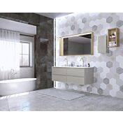 Mobile bagno 4 cassetti con lavabo integrato, finitura Bianco opaco 