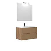 mobile da bagno rigato rovere sospeso